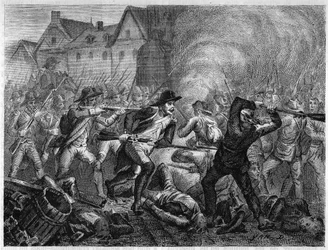 Battaglia di Le Mans nel 1793 durante la Guerra di Vandea. Incisione del 1866 in “Histoire de la Revolution francaise” di Adolphe Thiers