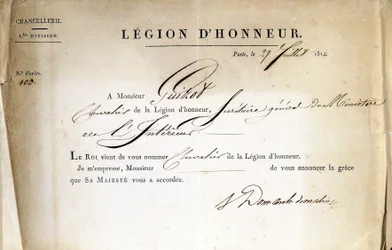 Certificato di consegna della Legion d