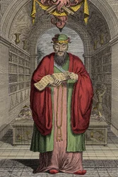 Confucio (551-479 a.C.) incisione - Confucio (o Kong Fu Zi o KongZi) (551-479 a.C.)