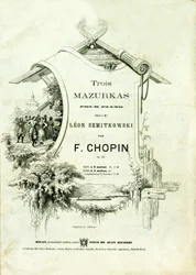 Copertina di "Tre mazurche per pianoforte, Opus 50" dedicate a Leon Szmitkowski composte da Frederic Chopin (1810-1849).