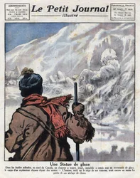 Scoperta del corpo di un esploratore nel ghiaccio del Canada, scomparso da anni. Illustrazione tratta da “Le petit journal” dell