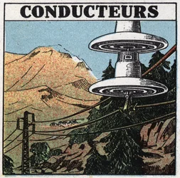 Fenomeni elettrici: conduttori di elettricità. Illustrazione anonima del 1925. Collezione privata.