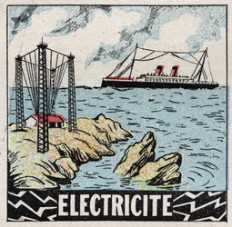 Etere (materiale): elettricità. Illustrazione anonima del 1925. Collezione privata.