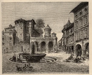 Gaillac - Tarn - Occitania - incisione in 