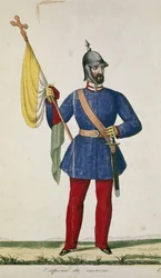 Guardia nazionale italiana: uniforme invernale (incisione)