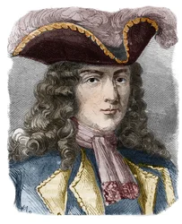 Jean-Bernard Louis de Saint Jean, Barone de Pointis (1645-1707), ammiraglio e corsaro francese. Incisione del XIX secolo. Collezione privata