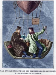 Louis-Joseph Gay-Lussac e Biot fanno esperimenti di fisica a 4.000 metri di altezza - in "Album de la Science; illustrious scientists; Great discoveries" 1896.