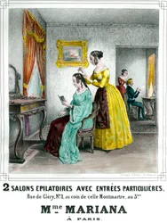 Salone di bellezza di Madame Mariana manifesto pubblicitario del XIX secolo Collezione privata