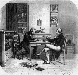 Maximilien de Robespierre, politico francese, membro del Comitato di Salute Pubblica con Maurice Duplay nella sua stanza