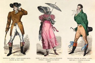 Costumi maschili e femminili tra il 1810 e il 1812 a Parigi (regno dell
