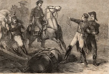 Guerre napoleoniche 1813-15 - Battaglia di Ligny (Belgio), il 16 giugno 1815 - Morte di Jean-Baptiste Girard - La morte del generale Girard. Battaglia di Ligny (16 giugno 1815): ferito sul campo di battaglia, il generale Girard, rimpatriato a Parigi, morì 