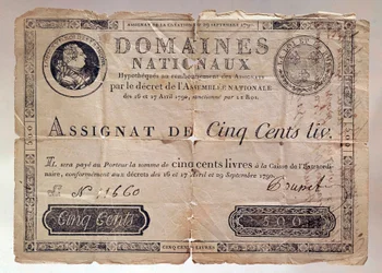 Carta emessa durante la Rivoluzione Francese: un