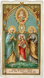 Immagine pia: La Sacra Famiglia con lo Spirito Santo e Dio