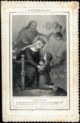 Immagine pia: Santa infanzia cristiana, o la preghiera dei veri figli di Maria, di San Francesco di Sales. Carta dentellata. Collezione privata