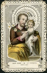 Immagine pia: San Giuseppe e Gesù