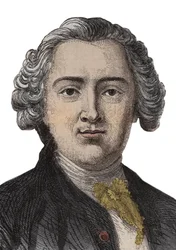 Ritratto inciso di Claude Adrien Helvetius (1715-1771) filosofo inglese - incisione