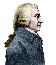 Ritratto di Adam Smith (1723 - 1790), filosofo ed economista scozzese.