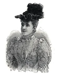 Ritratto di Adelina Patti (1843-1919), cantante italiana. Incisione in "Le Petit Parisien"