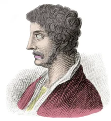 Ritratto di Alcibiade (Alkibiades Kleiniou Scambonides) (450-404 a.C.), statista e generale ateniese. Incisione del XIX secolo. Milanese
