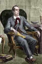 Ritratto di Alphonse de Lamartine (1790-1869) - Ritratto di Alphonse de Lamartine (1791-1869), scrittore e politico francese - Incisione in "Histoire des Girondins" di Alphonse de Lamartine (1790-1869) 1865-1866 - Collezione privata