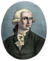 Ritratto di Antoine Laurent Lavoisier (1743-1794), chimico francese - Incisione del 1863 in 