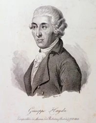Ritratto del compositore austriaco Joseph Haydn (1732-1809) Incisione. XIX secolo Collezione privata