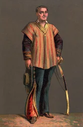 Ritratto di BENITO PABLO JUAREZ (1806-1872) Statista e rivoluzionario messicano. Cromolitografia Collezione privata