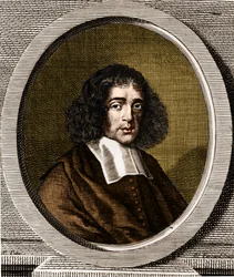 Ritratto di Baruch Spinoza (1632-1677), filosofo olandese, noto anche come Bento de Espinosa o Benedictus de Spinoza o Benoit de Spinoza.