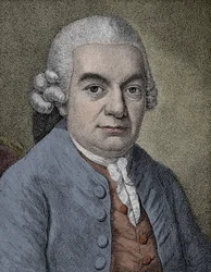 Ritratto di Carl Philipp Emanuel Bach (1714 - 1788), compositore tedesco (incisione)