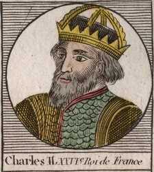 Ritratto di Carlo II il Calvo (823-877), Re di Francia - incisione da "Instruction sur l