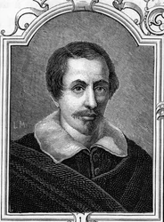 Ritratto di Daniele Crespi (1598-1630) pittore italiano. Incisione del 1859 in "Le gallerie d