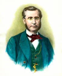 Ritratto di Emile Ollivier (1825-1913), politico francese. Incisione del XIX secolo. Collezione privata