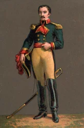 Ritratto di FRANCISCO SOLANO LOPEZ (1827-1870) Dittatore paraguaiano. Cromolitografia Collezione privata
