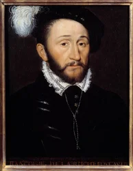 Ritratto di François III de la Rochefoucauld, governatore della Champagne (m. 1572). Dipinto anonimo. XVI secolo. Dim. 0,33x0,23 m