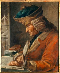 Ritratto di François Marie Arouet Voltaire (1694-1778) nel suo studio