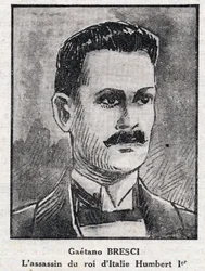 Ritratto di Gaetano Bresci (1869-1901), anarchico italiano che assassinò il re Umberto I