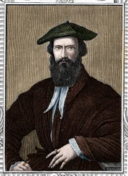 Ritratto di Girolamo Francesco Maria Mazzola detto Parmigianino (1503-1540) pittore italiano. Incisione del 1859 in 