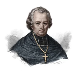 Ritratto di Jean Lefebvre de Cheverus (1768-1836) cardinale francese, arcivescovo di Bordeaux in "Portraits et histoire des hommes utiles: hommes et femmes de tous pays et di tutte le condizioni, che hanno acquisito diritti alla riconoscenza degli uomini" 