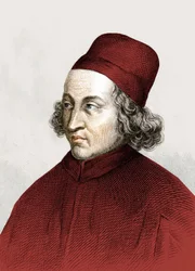 Ritratto di Marsilio Ficino, detto in francese Marsile Ficin (1433 - 1499), incisione XVIII secolo