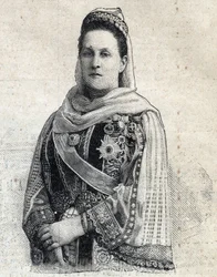 Ritratto di Olga Constantinovna di Russia (1851-1926), regina di Grecia. Incisione in "Le Petit Parisien"