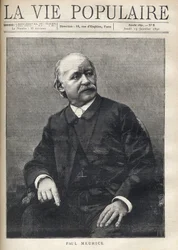 Ritratto di Paul Meurice, scrittore francese. Incisione in 