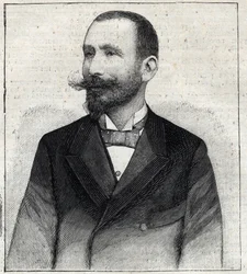 Ritratto di Pierre Sales (1854?-1921?), scrittore francese. Incisione in "Le Petit Parisien"