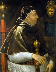 Ritratto di papa Alessandro VI (Rodrigo Borgia 1431-1503). Dipinto anonimo. Milano.