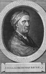 Ritratto dello scrittore, pensatore e sacerdote francese Guillaume-Thomas Raynal (1713-1796). Incisione del XIX secolo Collezione privata