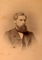 Ritratto del collezionista, mecenate e fondatore della galleria Pavel Mikhailovich Tretyakov (1832-1898). Foto all
