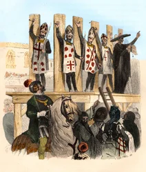 Punizione del chiodo nel XVI secolo. Illustrazione in 