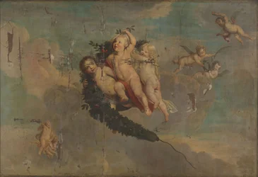 Putti con festone, 1650 circa (olio su tela)