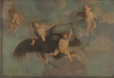 Putti con aquila sulle nuvole, 1650 circa (olio su tela)