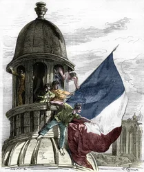 Rivoluzione del 1830: la bandiera tricolore sul municipio