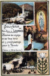 Cartolina ricordo di Lourdes - Hautes Pyrenees (65) intorno al 1900